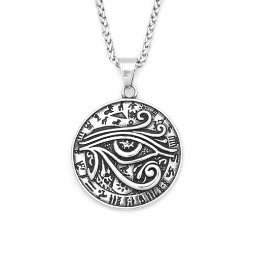 Bijoux égyptiens œil d'Horus et pendentif pharaon antique, collier classique pour homme