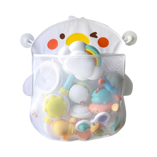 QWLWBU Bath Toy Organizer Bath Toy Storage for Shower,Hanging Mesh Bathtub Toy Holder Let Baby Bathtub Toys to Dry Faster,Bathtub Toy Organizer with 2 Suction Cups