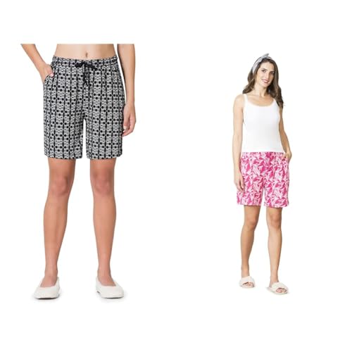 Image of Van Heusen Women's Lounge Allover Print Lounge Shorts - Modal Cotton - Functional Pocket, Superior Drape -Available in Pack of 1 & 2