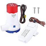 NovelBee 1500GPH 12V Boat Bilge Pump with Float Switch,Electric Marine Submersible Bilge Pump Kit For Water Tank Pool Yacht 29mm ID Hose