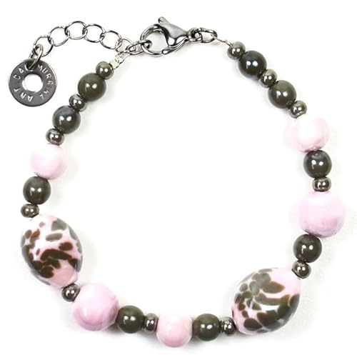 Bracelet femme en verre de Venise rose, idée cadeau Ginger