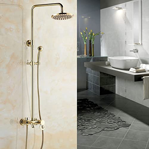 Mitigeur de douche mural en laiton avec robinet de baignoire rond jaune Agf404 pour salle de bain