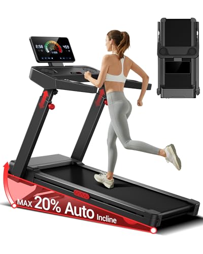 UMAY Laufband mit Steigung Automatisch, Laufband Für Zuhause Klappbar...