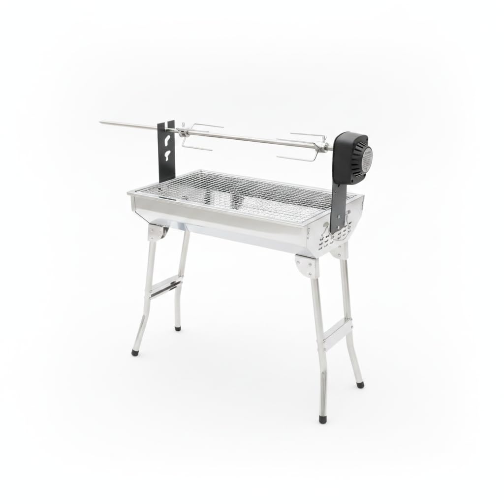 Barbacoa Carbón Eléctrica, Parrilla Barbacocero Inoxidable, Barbacoa Pequeña Portátil Carbón, BBQ Carbón Plegable USB