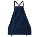 ALCKO Delantal de Camarero Cocinero Mandil Denim Ajustable con Bolsillo for Mujeres Hombres de Moda for Cafetería Tienda de Postres Restaurante (Color : Blue, Size : 86 * 68cm)