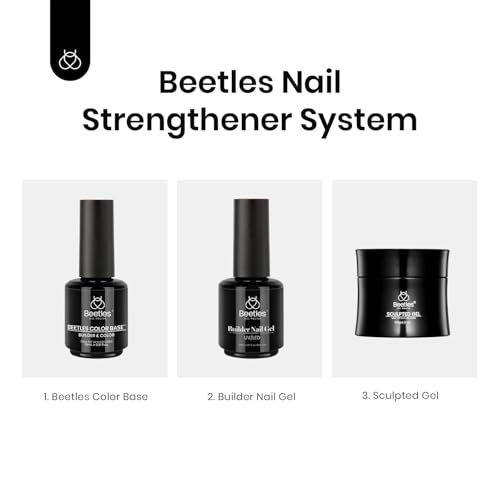 Beetles Rubber Base Gel Nail Polish, 2 In 1 Clear Sheer Color Base For Nails, 15ml 0.51Oz Nail Strengthener Base Coat Gel Polish Soak Off U V DIY Home and Salon Fall Gifts for Women