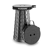 NUMANU 2026 Upgraded Collapsible Stool, Max 620lbs 2.5"-18" H Adjustable Portable Folding Stool for Adults, Retractable Foldable Telescopic Seat Camping Chair or Footrest (1x Hard Seat)