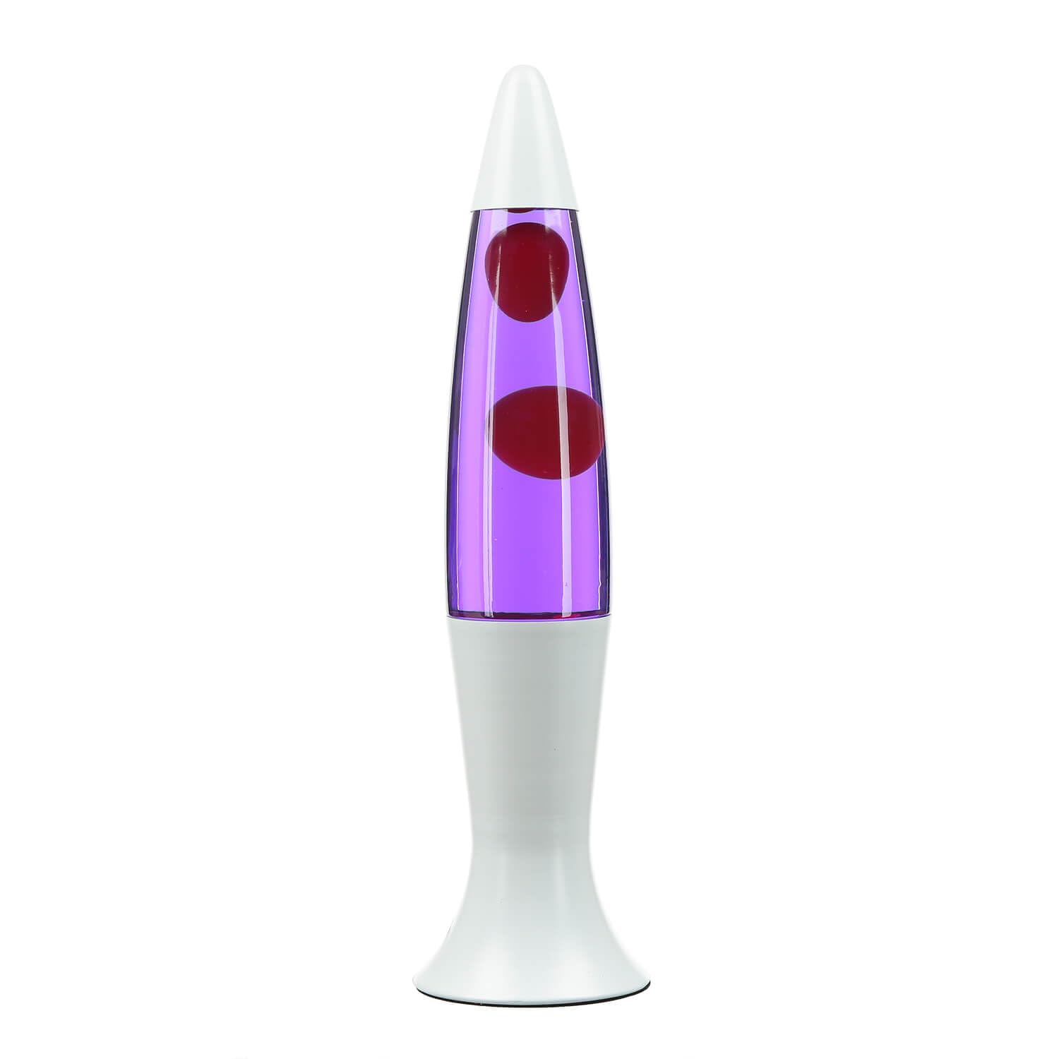 Easylight Lámpara de lava vidrio aluminio blanco púrpura rojo juvenil sala de estar H:40 cm G9 incluido atmosférica retro lámpara de mesa sala de fiestas ROXY