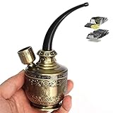  Mannioude Mini Wasserpfeife Shisha Pfeife Kräuter Unkraut Tabak Metall Hookah + 10 Siebe