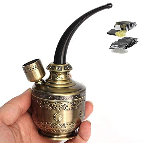 Mannioude Mini Wasserpfeife Shisha Pfeife Kräuter Unkraut Tabak Metall Hookah + 10 Siebe