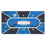 Texas Holdem Esterilla para mesa de póquer, mantel portátil de diseño de póquer con alfombrilla de goma | Esterilla de mesa para entretenimiento en casa, salas de juegos de mesa, reuniones con