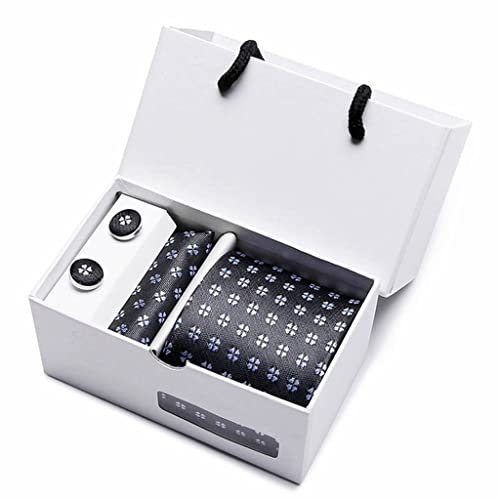 Set de corbata de seda con diseño geométrico para hombre