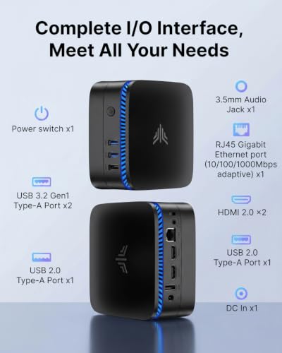 KAMRUI Mini PC, N5030 12GB RAM 256GB SSD, Dual HDMI 4K, Win 11 - image 9