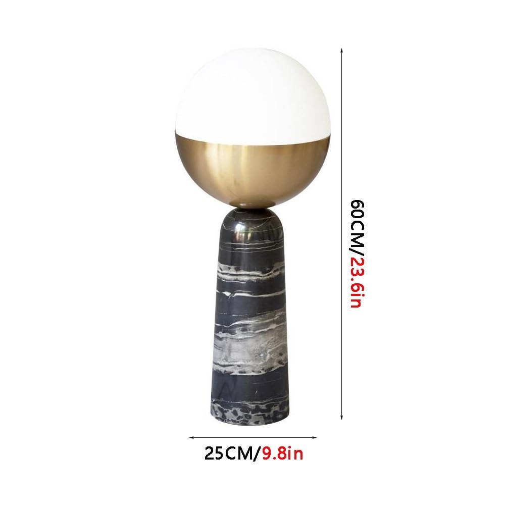 Szklana lampka nocna z marmurową podstawą, industrialna lampa biurkowa retro do szafki nocnej, gabinetu i wystroju salonu