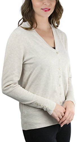 Image of ToBeInStyle Women's Long Sleeve Button Down V-Neck Cardigan
