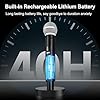 DURNYDT Microphone Wireless UHF Dual Channel Wireless Microphone System with Rechargeable Receiver Professional Handheld Microphones for Singing Dynamic Cardioid Mic for Church, Party, Stage, Speech #5