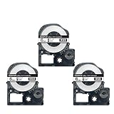 キングジム用 テプラ PRO 互換 テープカートリッジ SS6KW 6mm 強粘着 3個セット 白テープ 黒文字
