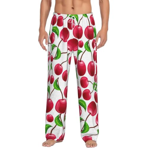 Pantalon de pyjama homme cerises en tissu haut de gamme élégant