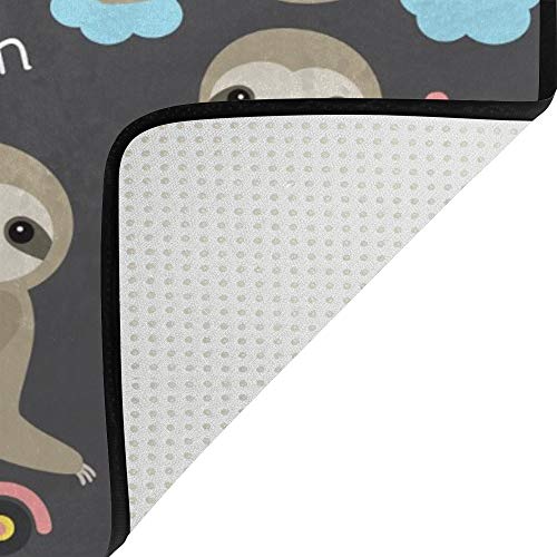 Tapis en velours doux RuChen lavable polyester 152 x 99 cm