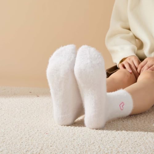 Image of SISOSOCK 5 Pairs Fuzzy Soft Cozy Comfy Socks Warm Birthday Gifts for Women