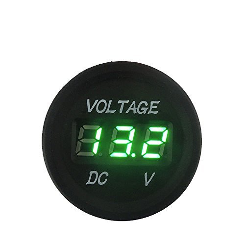 Zytc DC 12 V-24 V Voiture Moto étanche Affichage numérique LED Voltmètre Vert Cover