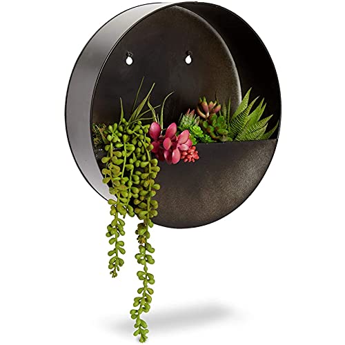 Farmlyn Creek Metal Hanging Planter, Galvanized Planter for Outdoors, Mounting Hardware Included, 30 x 9 cm