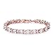GULICX Bracelet Femme“Aurore Ovales”-Swarovski Elément Plaqué Or Rose Cubique Zircon CZ Transparent-Parfait Bijoux de Mariage,Soirée,Anniversaire