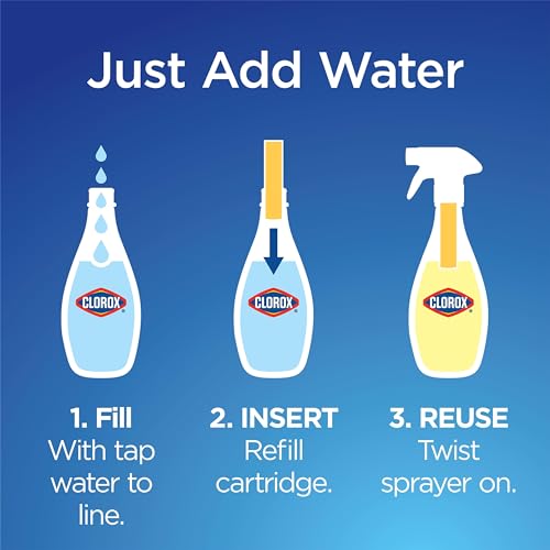 Image of Clorox Disinfecting Multi-Purpose Cleaner Starter Kit, Household Essentials, One Reusable Spray Bottle Plus 2 Refills