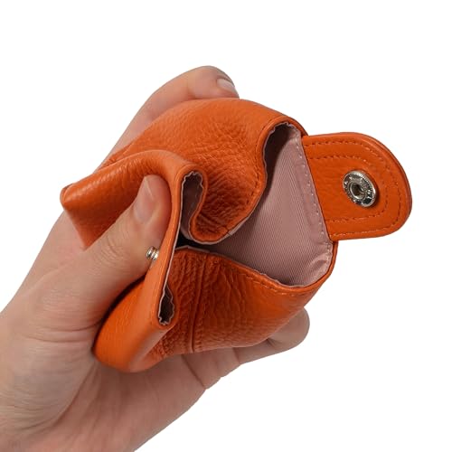 Image of Cockatoo Genuine Leather Coin Pouch Change Holder, Mini Snap Pocket Wallet for Men Women (Cobra, Large)
