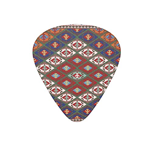 Lot de 12 médiators de guitare vintage à rayures géométriques tribales blanches pour guitare électrique basse acoustique avec boîte - Les Beatles, Paul McCartney, John Lennon, RIngo Starr, George Harrison Lot de 12 médiators de guitare vintage à rayures géométriques tribales blanches pour guitare électrique basse acoustique avec boîte