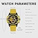 OXFANITE Men's Fashion Watch Silicon Band Business Quartz Watches Luxury Waterproof Luminous Analog Display with Date Chronograph Multifunctional Watch Yellow