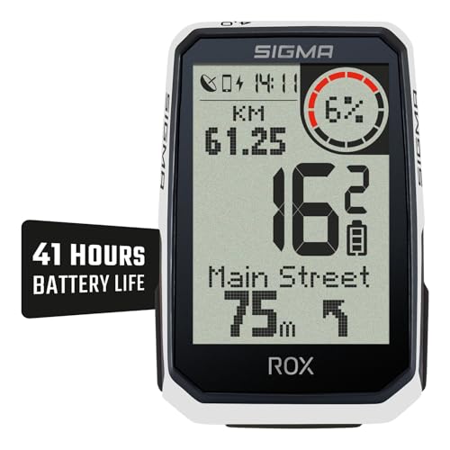 SIGMA ROX 4.0 Endurance Blanco | 41h de autonomía | 30 Funciones como desvío de Ruta y medición de altitud | compatibilidad con e Bike | Ant+&BLE | USB C| ciclocomputador inalámbrico
