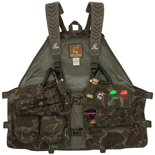 Drake Waterfowl Hunting Time & Motion Gunslinger Turkey Vest with Adjustable Chest/Waist Straps & Detachable Seat, Old School Green