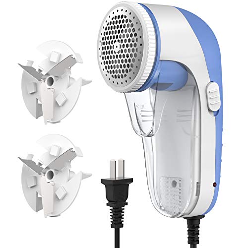 [Latest 2020] Lint Remover and Fabric Shaver, Electric Portable Sweater Pill Defuzzer Fuzz Balls Remover, 2 Replaceable Stainless Steel Blades for Clothes, ouch, Blanket, Curtain, Legging, Wool