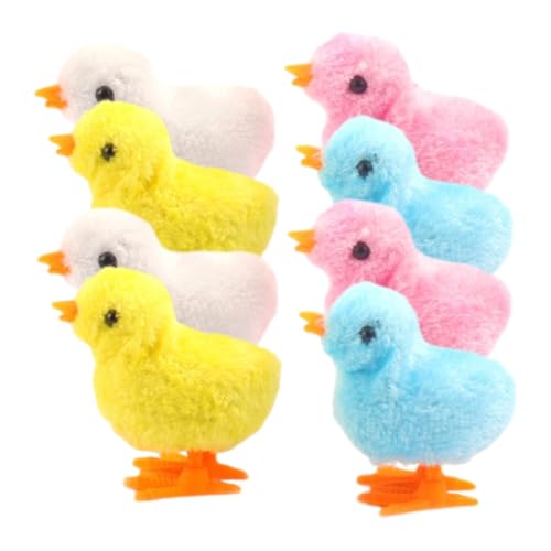 BESTonZON 8Pcs Wind Up Chicken Jumping Chick for Cats and Pets Engaging Windup for Fun and Play