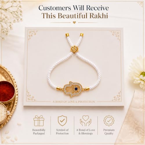 Image of M.F.H Premium Designer Rakhi for Brother | Adjustable Handmade Raki Bracelet |Traditional Raksha Bandhan Gift for Brother | Comfortable & Skin-Friendly RaKi
