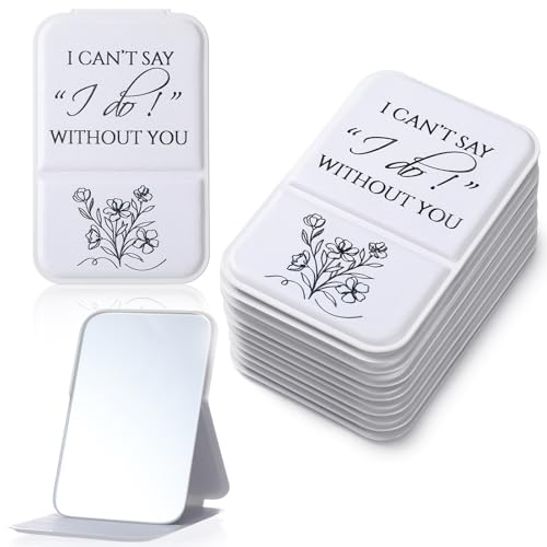 Novabright 6 Pcs Bridesmaid Gifts Set Bridesmaid Compact Mirror I Can't Say I Do Without You Bride...