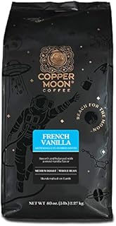 Copper Moon Whole Bean Coffee, Medium Roast, French Vanilla, 5 Lb