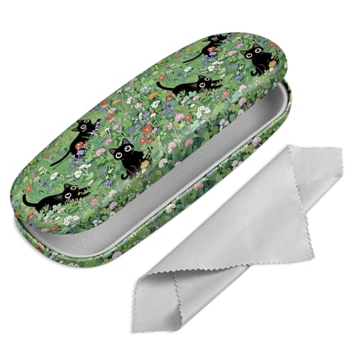 Image of FINTIE Hard Shell Eyeglasses Case, Portable Protective Glasses Cover Eyeglass Holder Box with Cleaning Cloth for Men Women