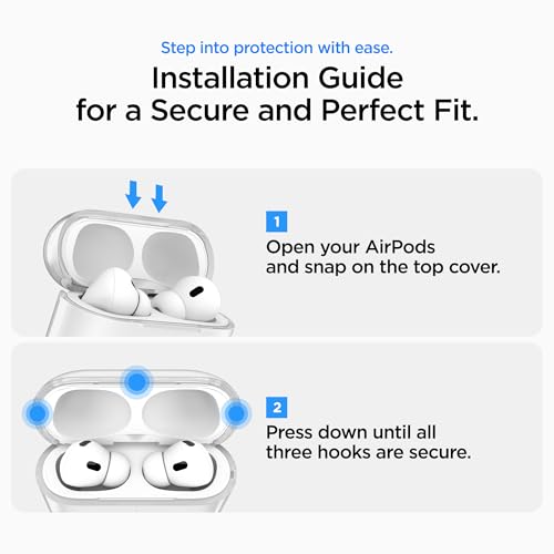 Image of Spigen for AirPods Pro 3 Case, Strap Included, Shock-Proof, Light & Compact Cover, (Liquid Crystal) - Crystal Clear