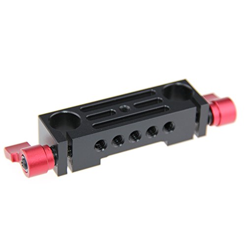 Image of CAMVATE Aluminum 15mm Rod Clamp Railblock for DSLR 15mm Rail Rig Support System(Red) - 1138