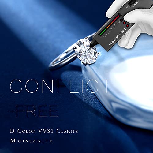 MOOSEA 1.5CT Oval Cut Moissanite Engagement Rings for Women, Brilliant D Color VVS1 Clarity Lab Created Moissanite Rings 14K White Gold Vermeil Moissanite Solitaire Ring for Women Wedding Rings3