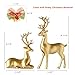 FANTESTICRYAN 2pcs Reindeer Sculpture Gold Resin Christmas Elk Statues Home Office Decorative Displays for Living Room, Bedroom, Bathroom, Bookshelf, Desktop, Cabinets (Golden Large)