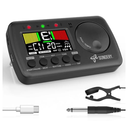 Sondery Digital Vocal Metronome Tuner Rechargeable for Guitar Bass Violin