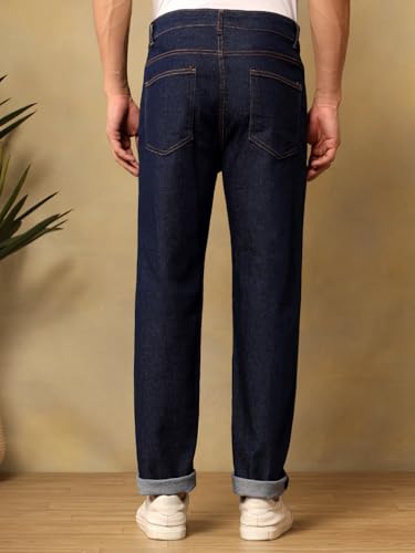 Image of KOTTY Mens Solid|Mid Rise| Coin Pocket|Button|Ankle Length|5 Pocket Jeans