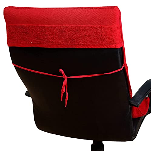 Image of ROMAN HOME 100% Superfine Cotton Solid Large Luxury Office Chair Towel with Tie Knot 450 GSM - (Pack of 1) Original Product AS PER Picture Shown (1, ch red)