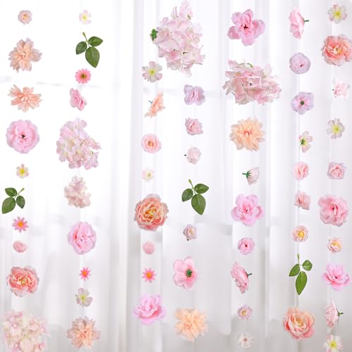 8 Pcs x 6 ft Hanging Flower Garland for...