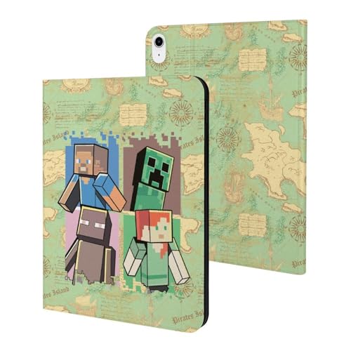 [シンニン] iPad 10世代 ケース 10.9インチ ipad 第9世代 / 第8世代 / 第7世代 ケース 10.2インチ マイクラ ゲーム キャラクター 可愛い 三つ折スタンド アイパッド ケース 保護カバー