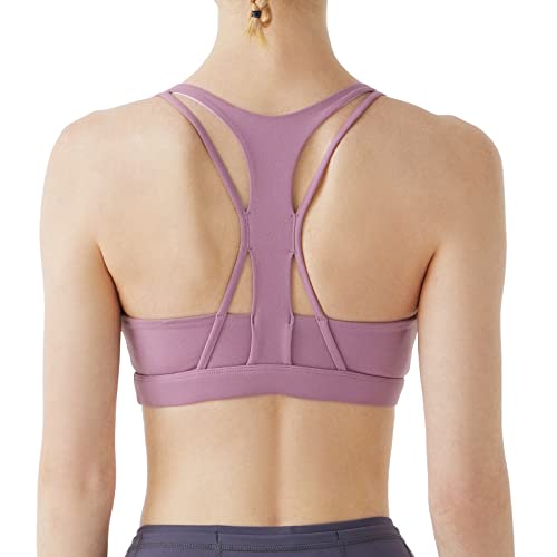 Image of Sports Bras for Women, Medium-High Support Strappy Padded Running Sports Bras with Removable Cups