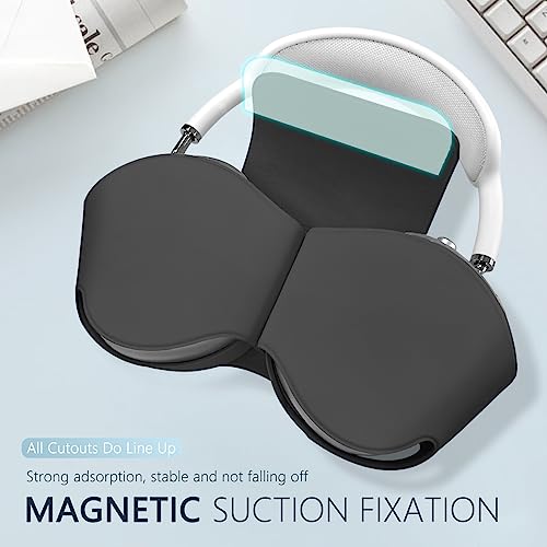 Clear Airpods Max Case And Silicone Airpod Max Automatic Sleep Function Protective Headphones Case,Inesore For Apple Airpods Max Case Accessories Anti Scratch Dust Prevention(Black Case+Clear Case) #TOP1